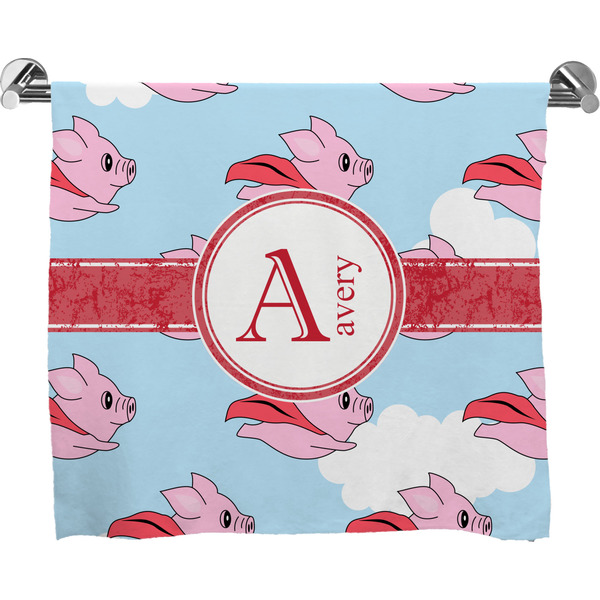Custom Flying Pigs Bath Towel (Personalized)