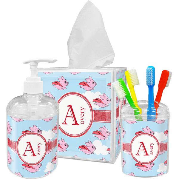 Flying Pigs Bathroom Accessories Set (Personalized)