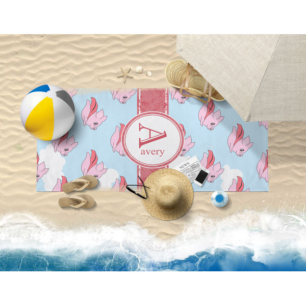 Flying Pigs Beach Towel Lifestyle