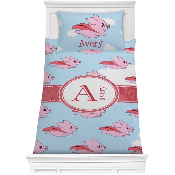 Custom Flying Pigs Comforter Set - Twin (Personalized)