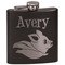 Flying Pigs Black Flask - Engraved Front