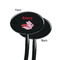 Flying Pigs Black Plastic 7" Stir Stick - Single Sided - Oval - Front & Back