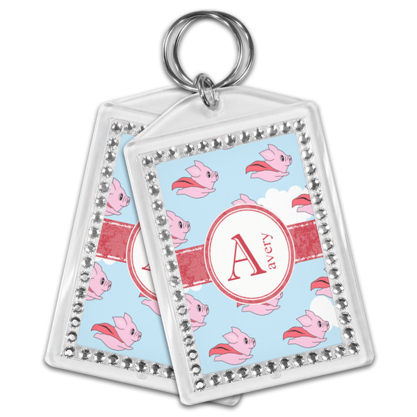 Flying Pigs Bling Keychain - MAIN