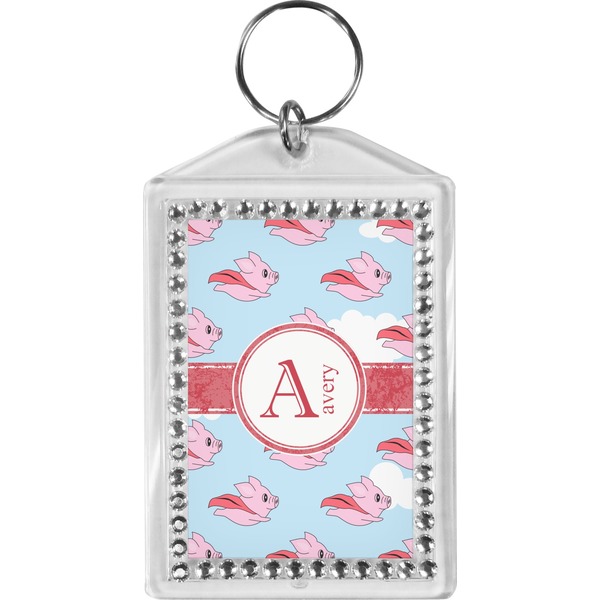 Custom Flying Pigs Bling Keychain (Personalized)
