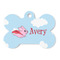 Flying Pigs Bone Shaped Dog ID Tag - Large - Front