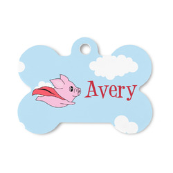 Flying Pigs Bone Shaped Dog ID Tag - Small (Personalized)
