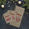 Flying Pigs Burlap Gift Bags - LIFESTYLE (Flat lay)