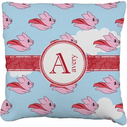 Flying Pigs Faux-Linen Throw Pillow 20" (Personalized)