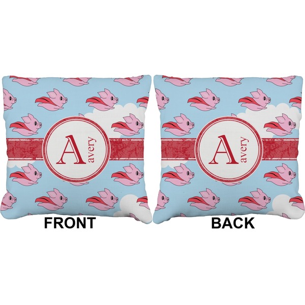 Flying Pigs Burlap Pillow Approval