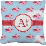 Flying Pigs Faux-Linen Throw Pillow (Personalized)