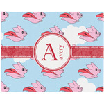 Flying Pigs Woven Fabric Placemat - Twill w/ Name and Initial