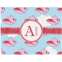 Flying Pigs Woven Fabric Placemat - Twill w/ Name and Initial