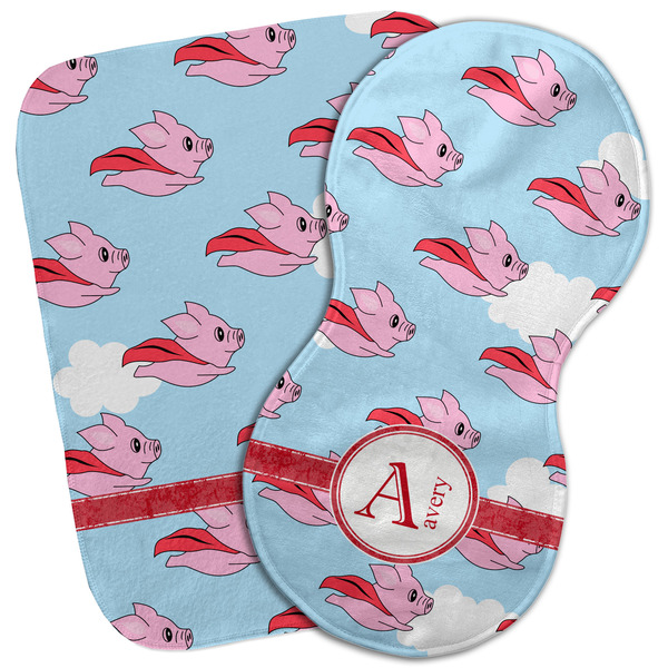 Custom Flying Pigs Burp Cloth (Personalized)