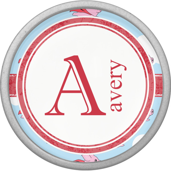 Flying Pigs Cabinet Knob - Nickel - Front