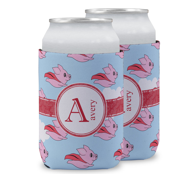 Custom Flying Pigs Can Cooler (12 oz) w/ Name and Initial