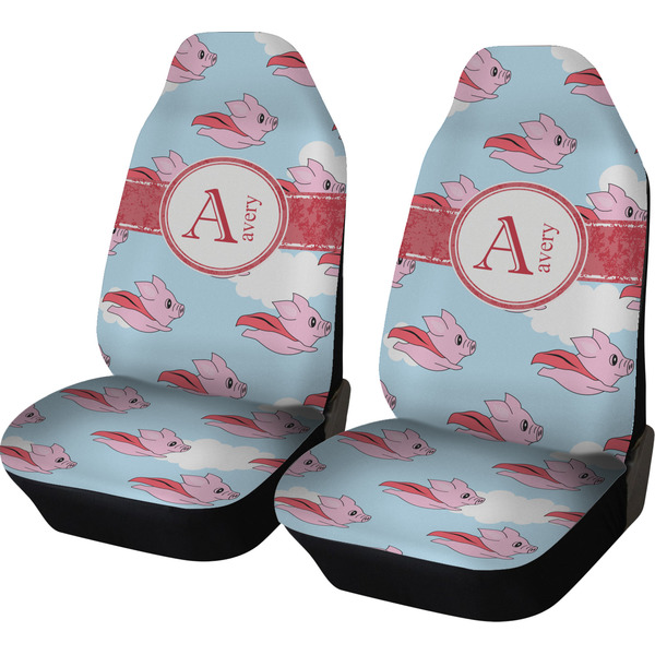 Custom Flying Pigs Car Seat Covers (Set of Two) (Personalized)