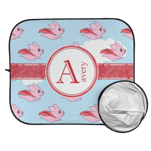 Flying Pigs Car Sun Shades - FOLDED & UNFOLDED