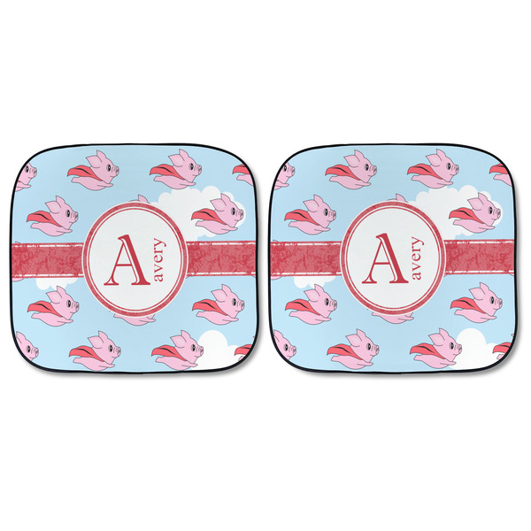 Flying Pigs Car Sun Shades - FRONT
