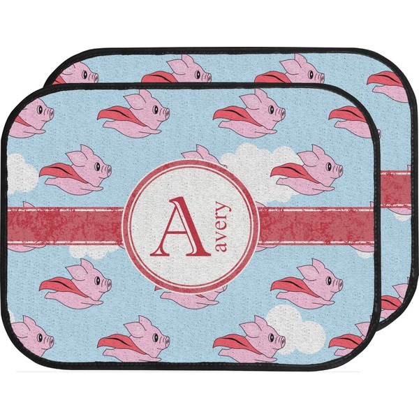 Custom Flying Pigs Car Floor Mats (Back Seat) (Personalized)