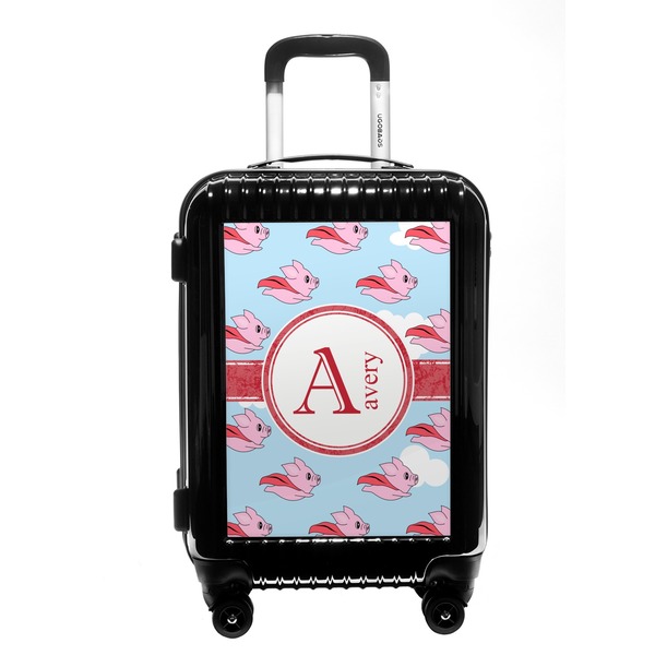 Custom Flying Pigs Carry On Hard Shell Suitcase (Personalized)