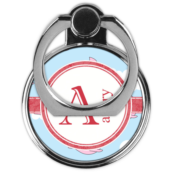 Flying Pigs Cell Phone Ring Stand & Holder - Front (Collapsed)