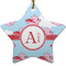 Flying Pigs Star Ceramic Ornament w/ Name and Initial