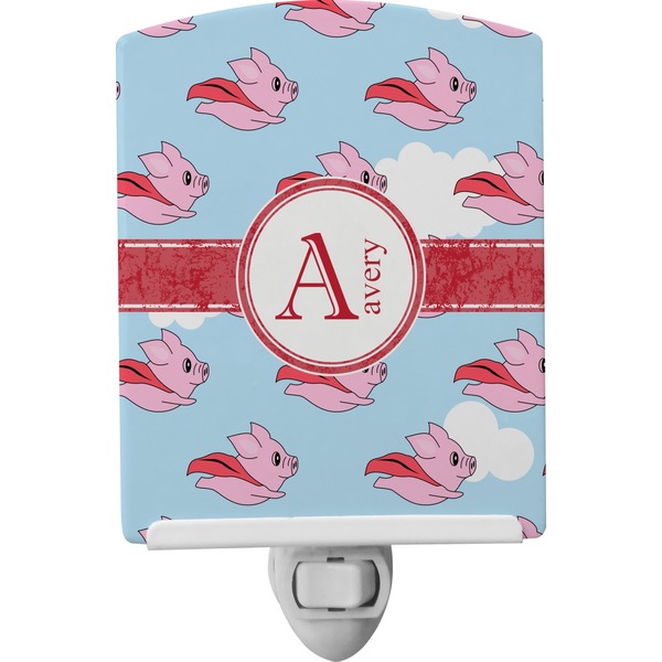 Custom Flying Pigs Ceramic Night Light (Personalized)