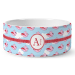 Flying Pigs Ceramic Dog Bowl (Personalized)