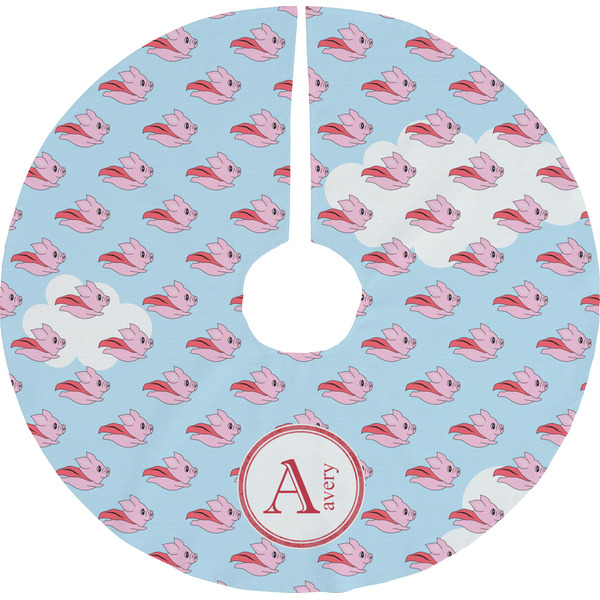 Custom Flying Pigs Tree Skirt (Personalized)