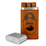 Flying Pigs Cigar Case with Cutter - Rawhide (Personalized)