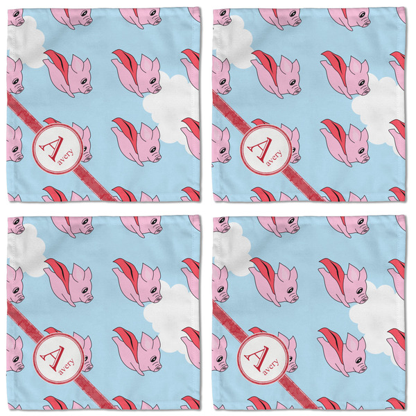Flying Pigs Cloth Napkins - Personalized Lunch (APPROVAL) Set of 4