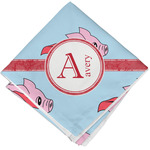 Flying Pigs Cloth Cocktail Napkin - Single w/ Name and Initial