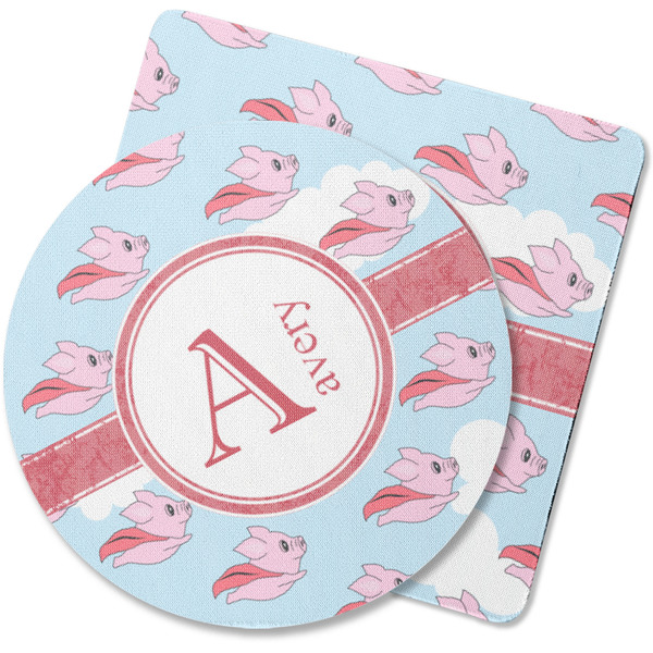 Custom Flying Pigs Rubber Backed Coaster (Personalized)