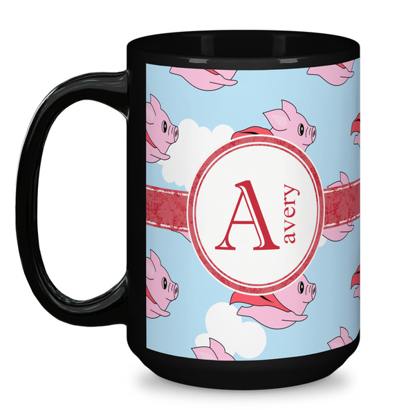 Flying Pigs Coffee Mug - 15 oz - Black