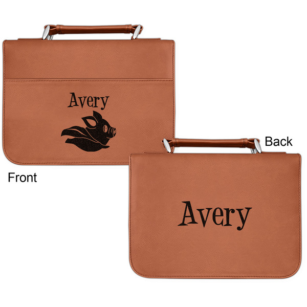 Flying Pigs Cognac Leatherette Bible Covers - Small Double Sided Apvl