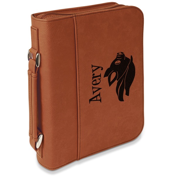 Custom Flying Pigs Leatherette Bible Cover with Handle & Zipper - Small - Single Sided (Personalized)
