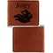 Flying Pigs Cognac Leatherette Bifold Wallets - Front and Back Single Sided - Apvl