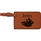 Flying Pigs Cognac Leatherette Luggage Tags