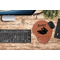 Flying Pigs Cognac Leatherette Mousepad with Wrist Support - Lifestyle Image