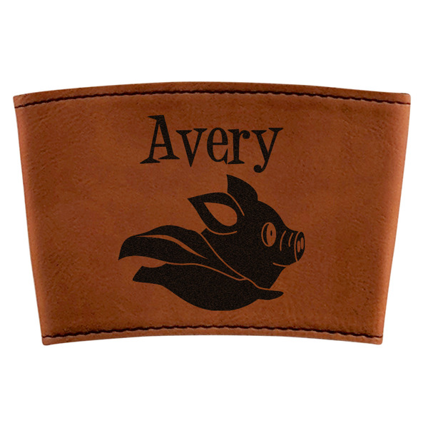 Custom Flying Pigs Leatherette Cup Sleeve (Personalized)