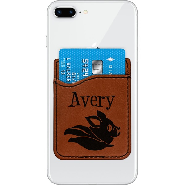 Custom Flying Pigs Leatherette Phone Wallet (Personalized)