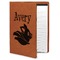 Flying Pigs Cognac Leatherette Portfolios with Notepad - Large - Main