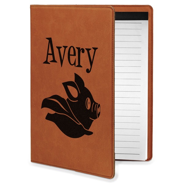 Custom Flying Pigs Leatherette Portfolio with Notepad - Small - Single Sided (Personalized)