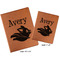 Flying Pigs Cognac Leatherette Portfolios with Notepad - Compare Sizes