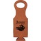 Flying Pigs Cognac Leatherette Wine Totes - Single Front