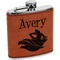 Flying Pigs Cognac Leatherette Wrapped Stainless Steel Flask