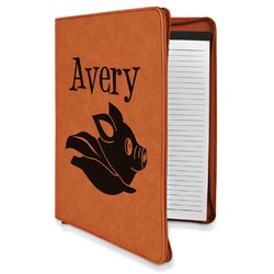 Flying Pigs Leatherette Zipper Portfolio with Notepad (Personalized)
