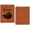 Flying Pigs Cognac Leatherette Zipper Portfolios with Notepad - Single Sided - Apvl