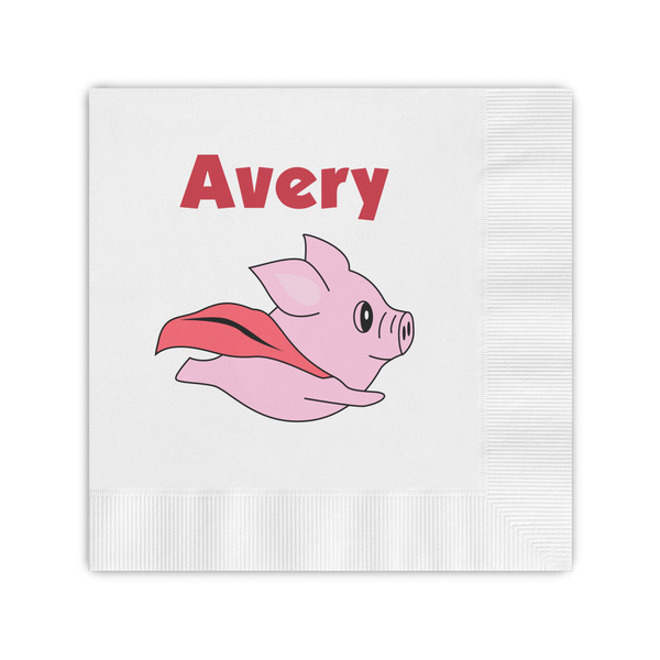 Custom Flying Pigs Coined Cocktail Napkins (Personalized)