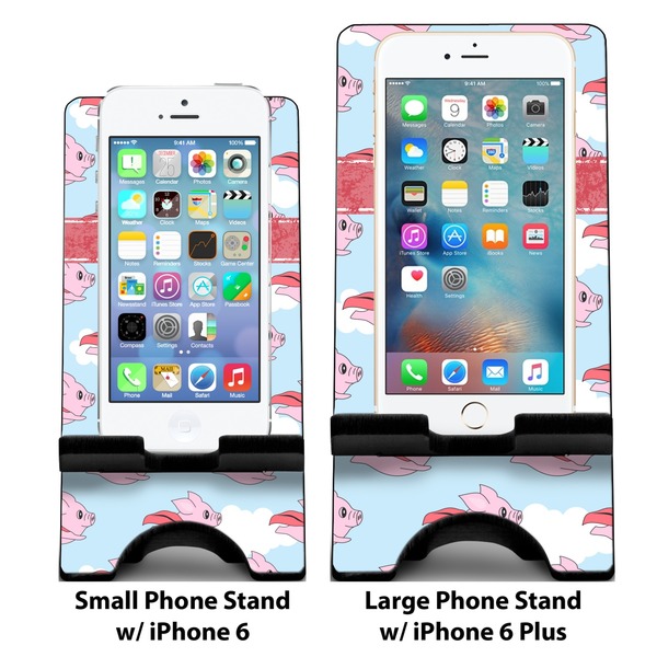 Flying Pigs Compare Phone Stand Sizes - with iPhones